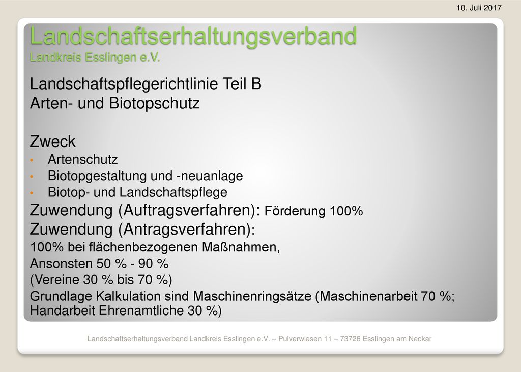 Landschaftspflegerichtlinie Ppt Herunterladen